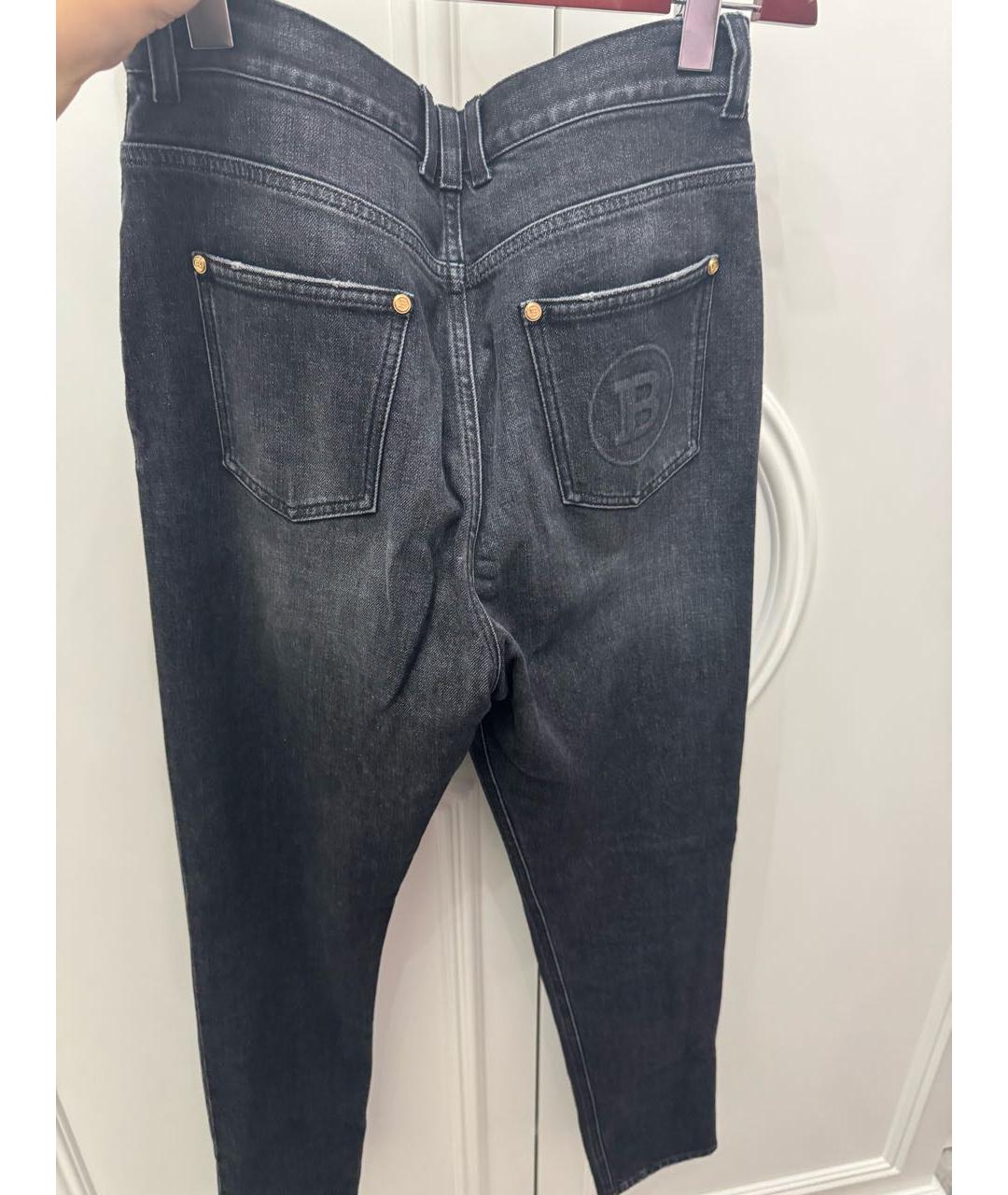 BALMAIN Черные хлопковые прямые джинсы, фото 2