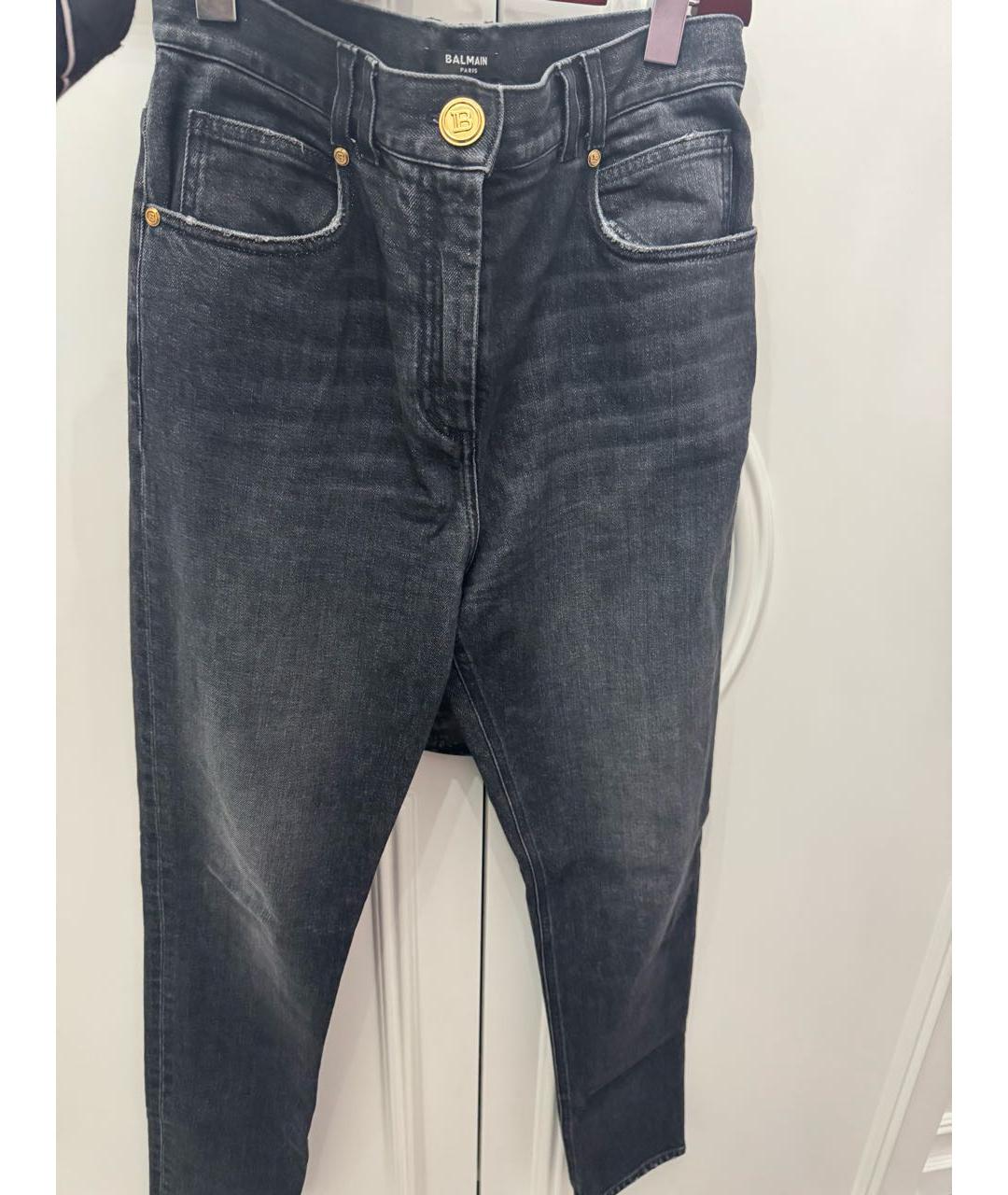 BALMAIN Черные хлопковые прямые джинсы, фото 6