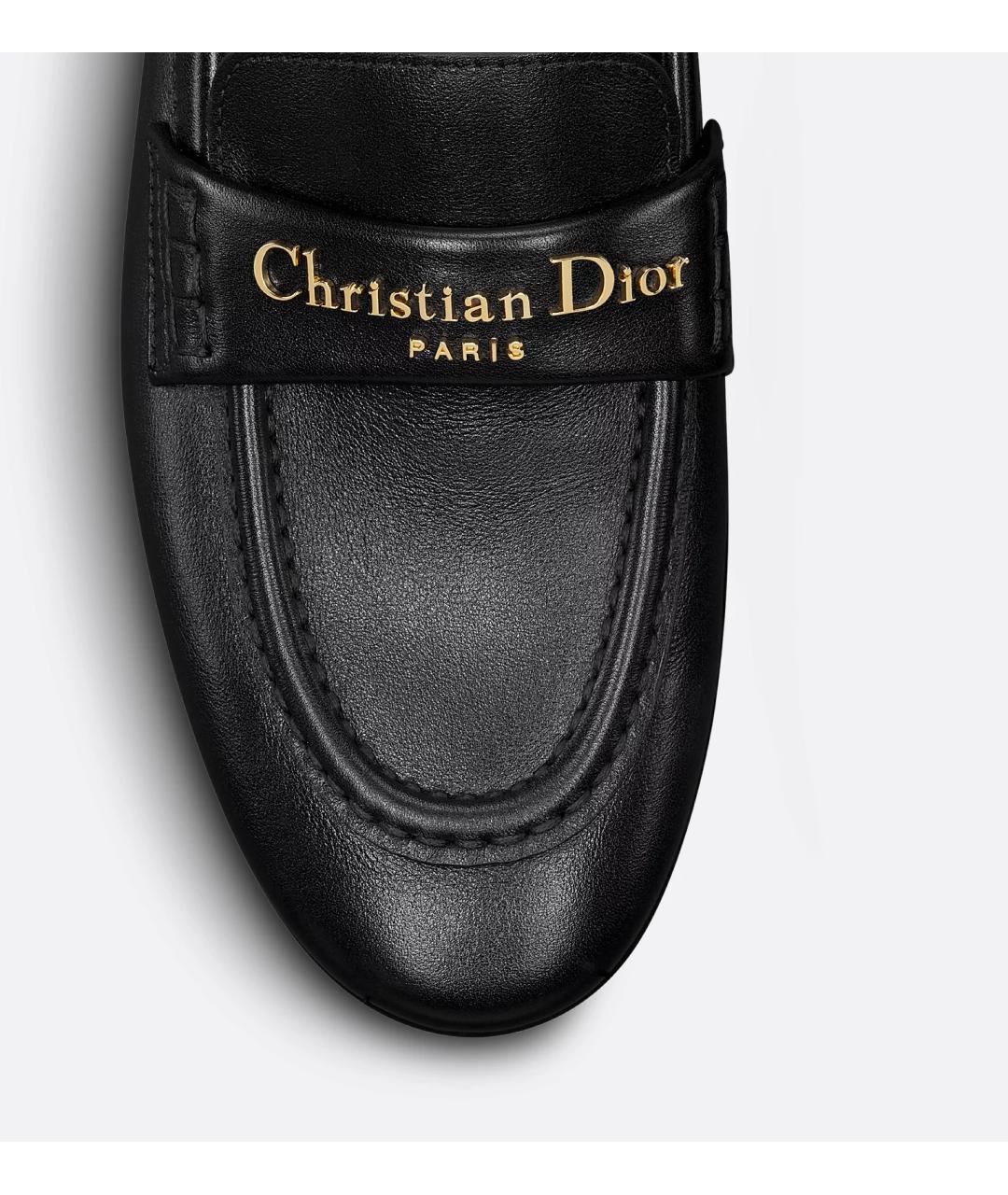CHRISTIAN DIOR Черные кожаные лоферы, фото 3