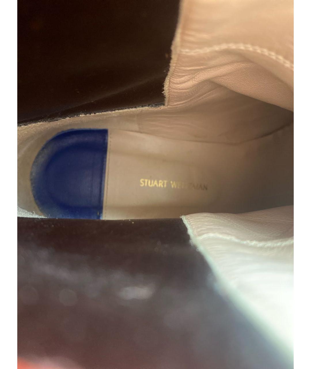 STUART WEITZMAN Бордовые кожаные полусапоги, фото 6