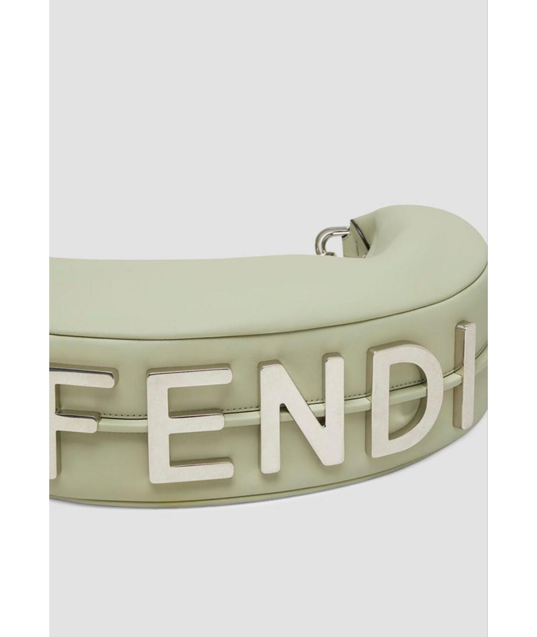 FENDI Антрацитовая кожаная сумка через плечо, фото 3