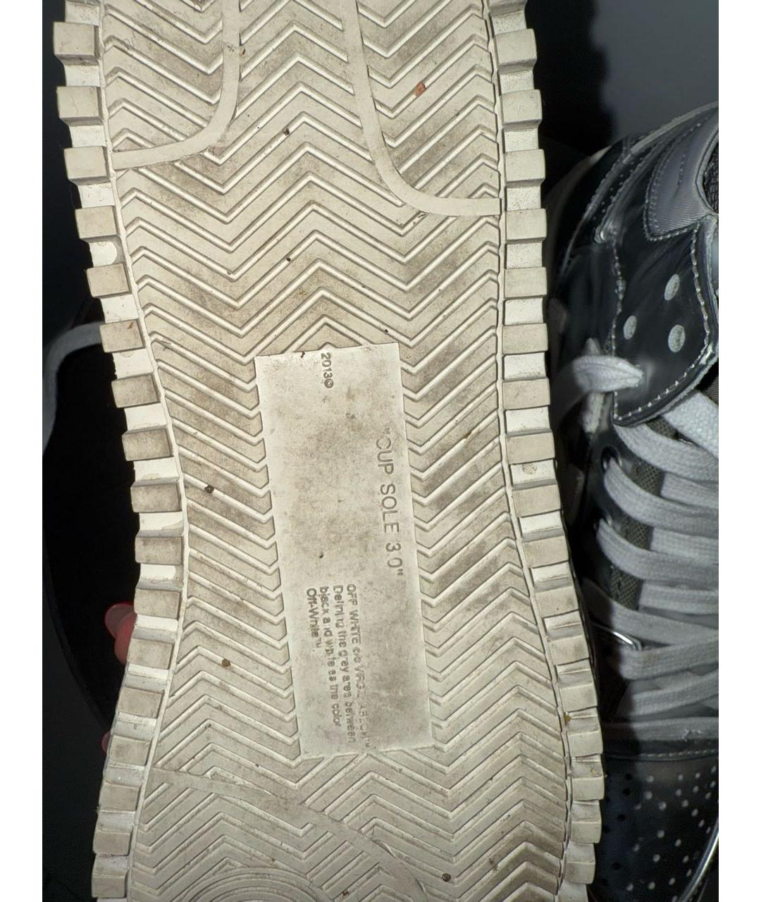 OFF-WHITE Серебряные кроссовки из лакированной кожи, фото 7