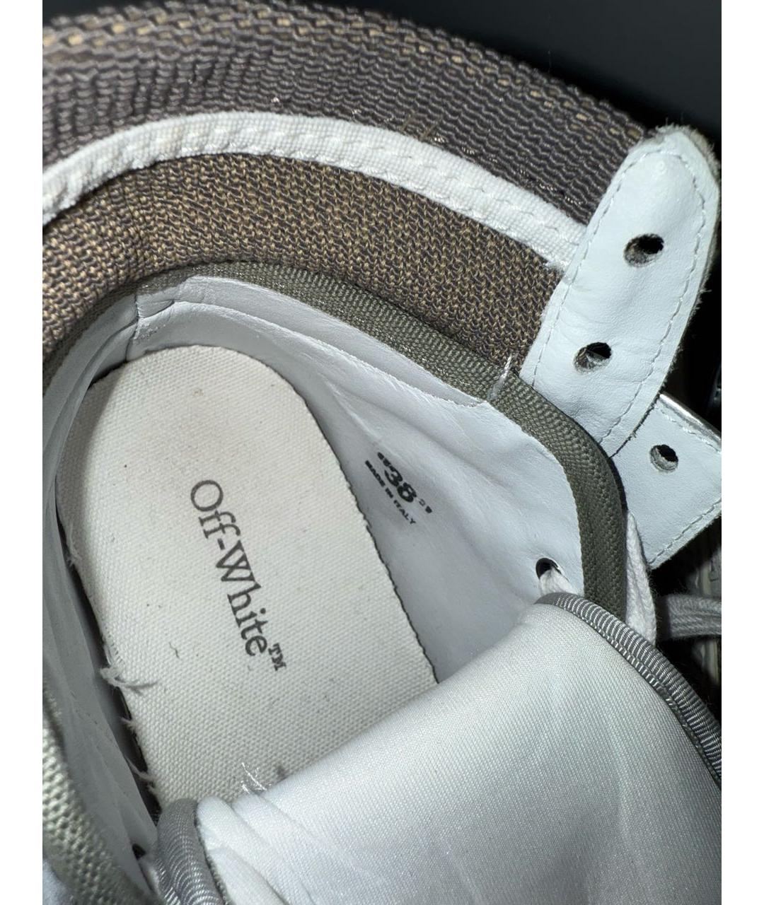 OFF-WHITE Серебряные кроссовки из лакированной кожи, фото 6