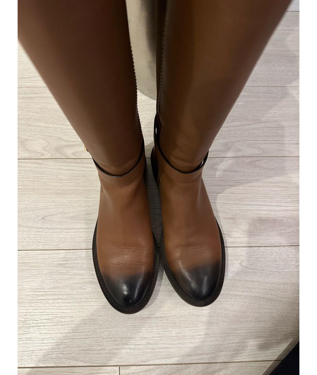 FERRAGAMO Коричневые кожаные сапоги, фото 3