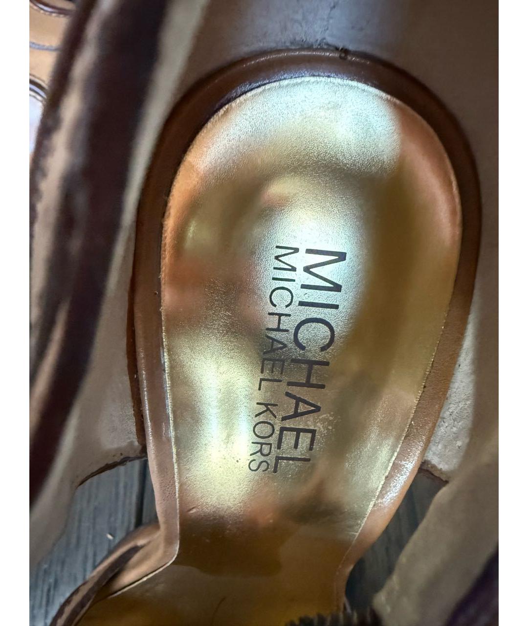 MICHAEL MICHAEL KORS Бежевые кожаные туфли, фото 6