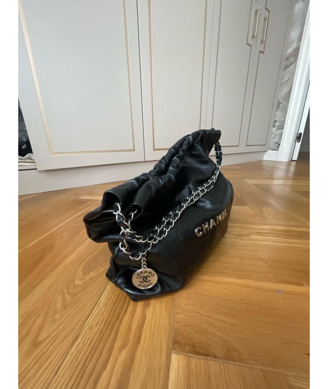 CHANEL Черная кожаная сумка тоут, фото 2