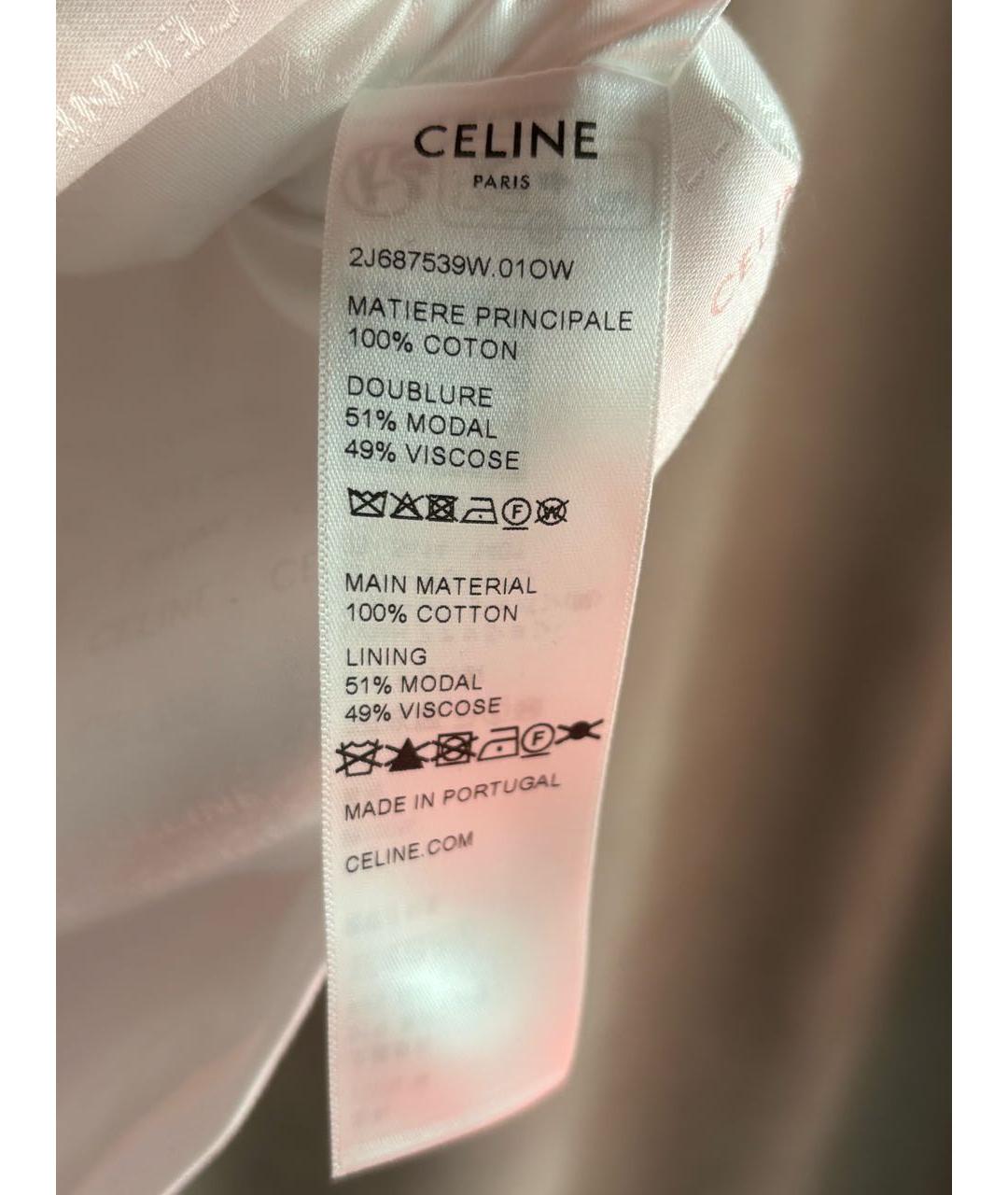 CELINE Белая хлопковая юбка мини, фото 6
