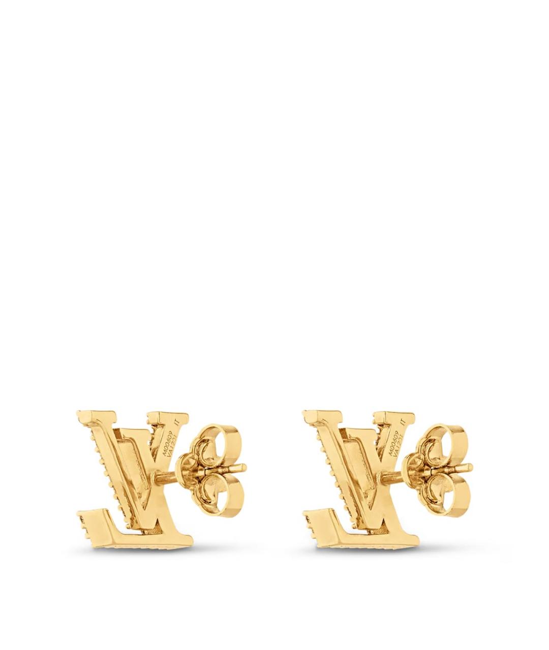 LOUIS VUITTON Золотые латунные серьги, фото 3