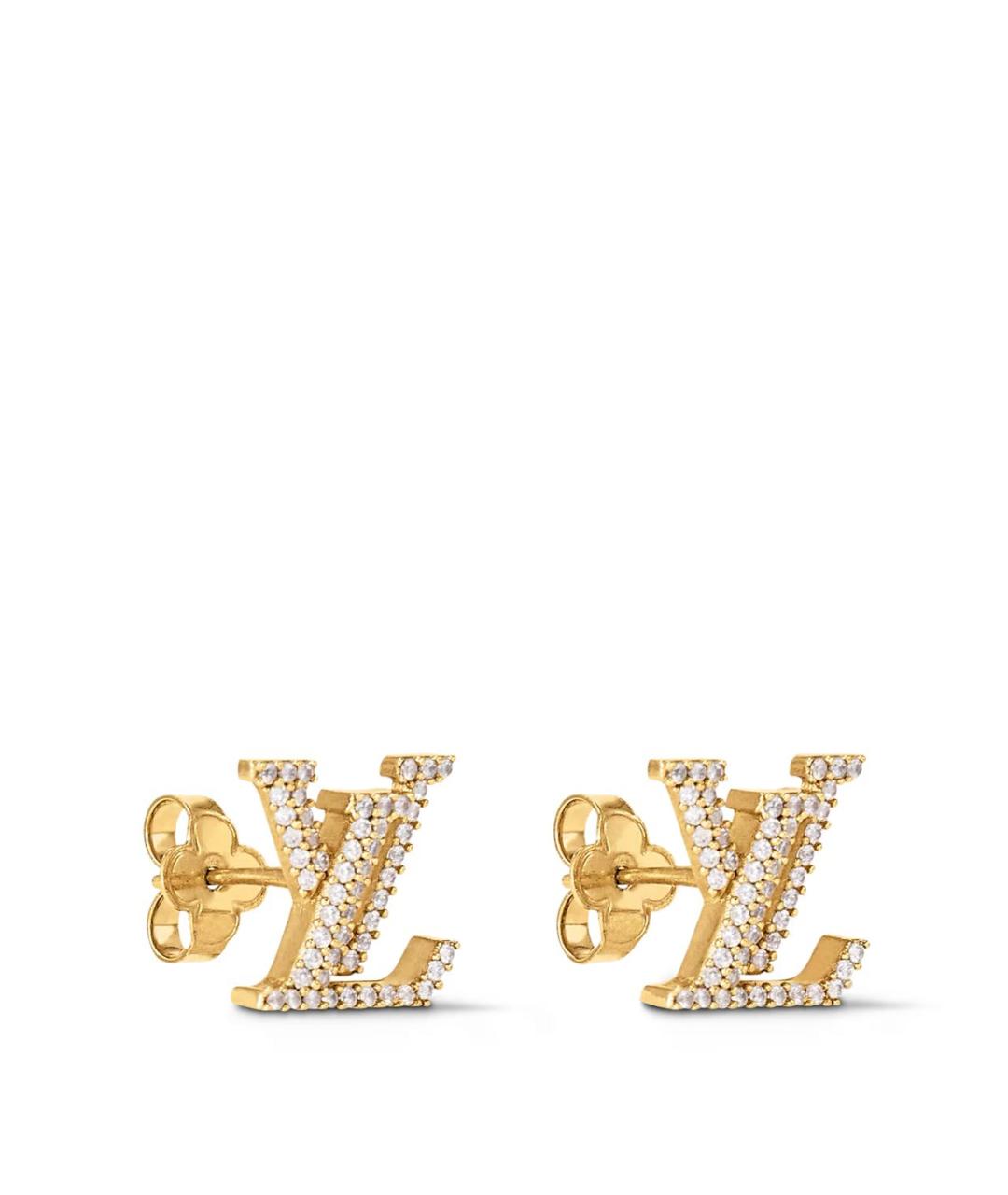 LOUIS VUITTON Золотые латунные серьги, фото 2