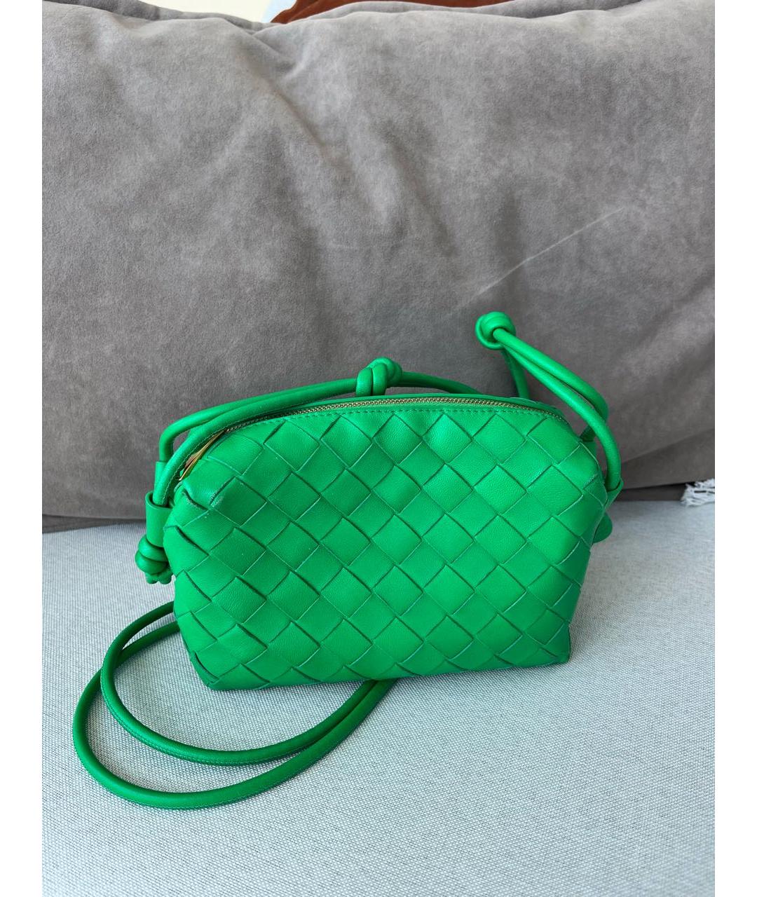 BOTTEGA VENETA Зеленая кожаная сумка через плечо, фото 9