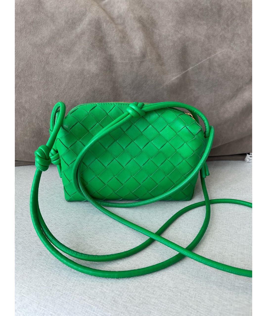 BOTTEGA VENETA Зеленая кожаная сумка через плечо, фото 3
