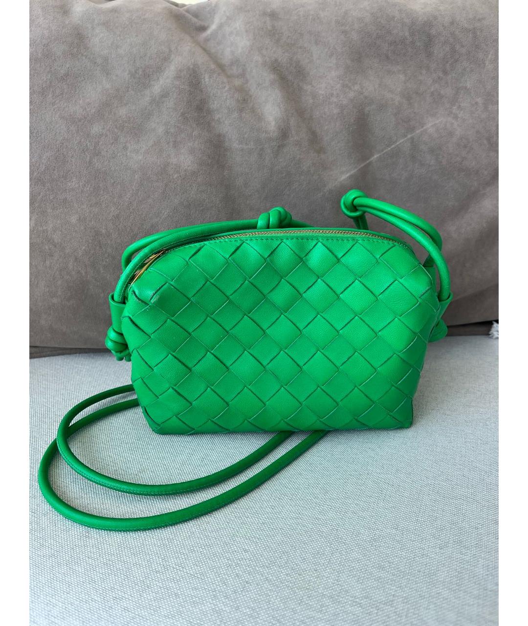 BOTTEGA VENETA Зеленая кожаная сумка через плечо, фото 2