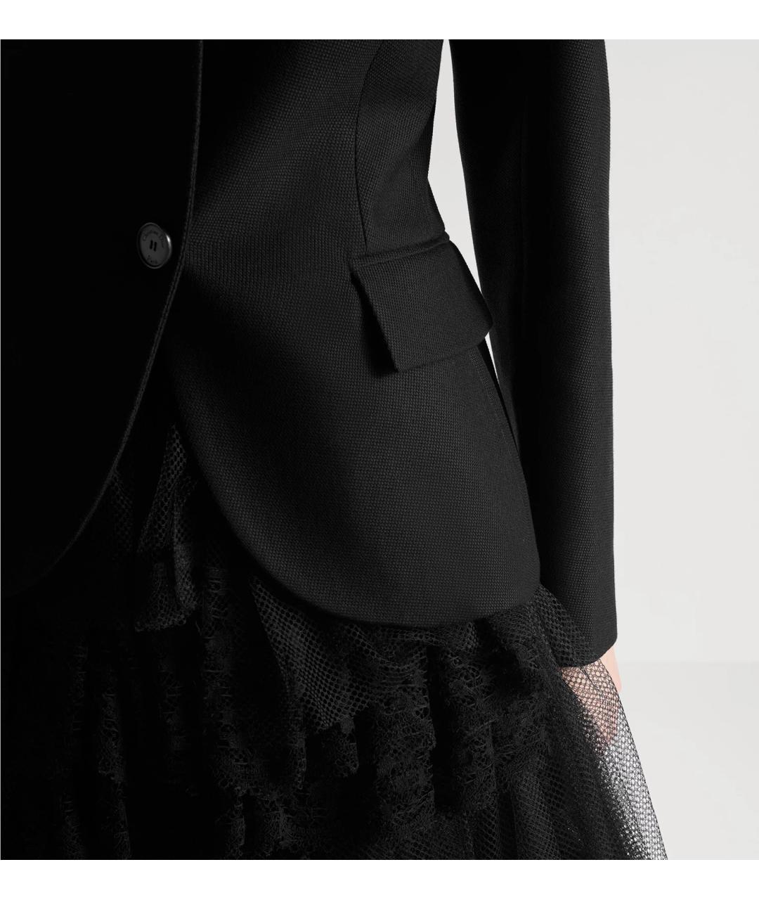 CHRISTIAN DIOR Черный шерстяной жакет/пиджак, фото 4