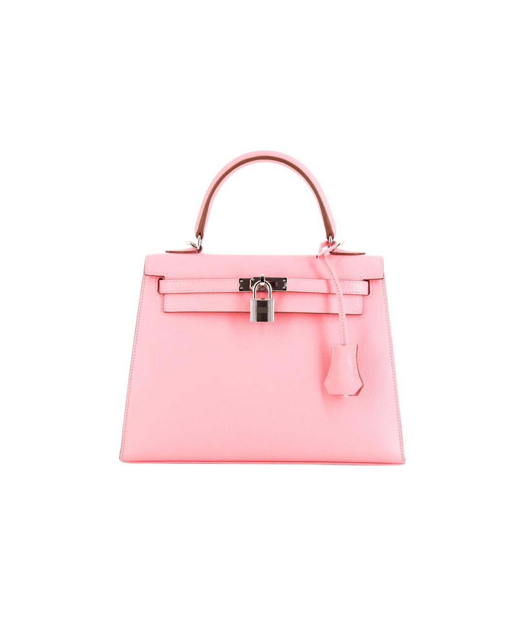 HERMES Розовая кожаная сумка через плечо, фото 1