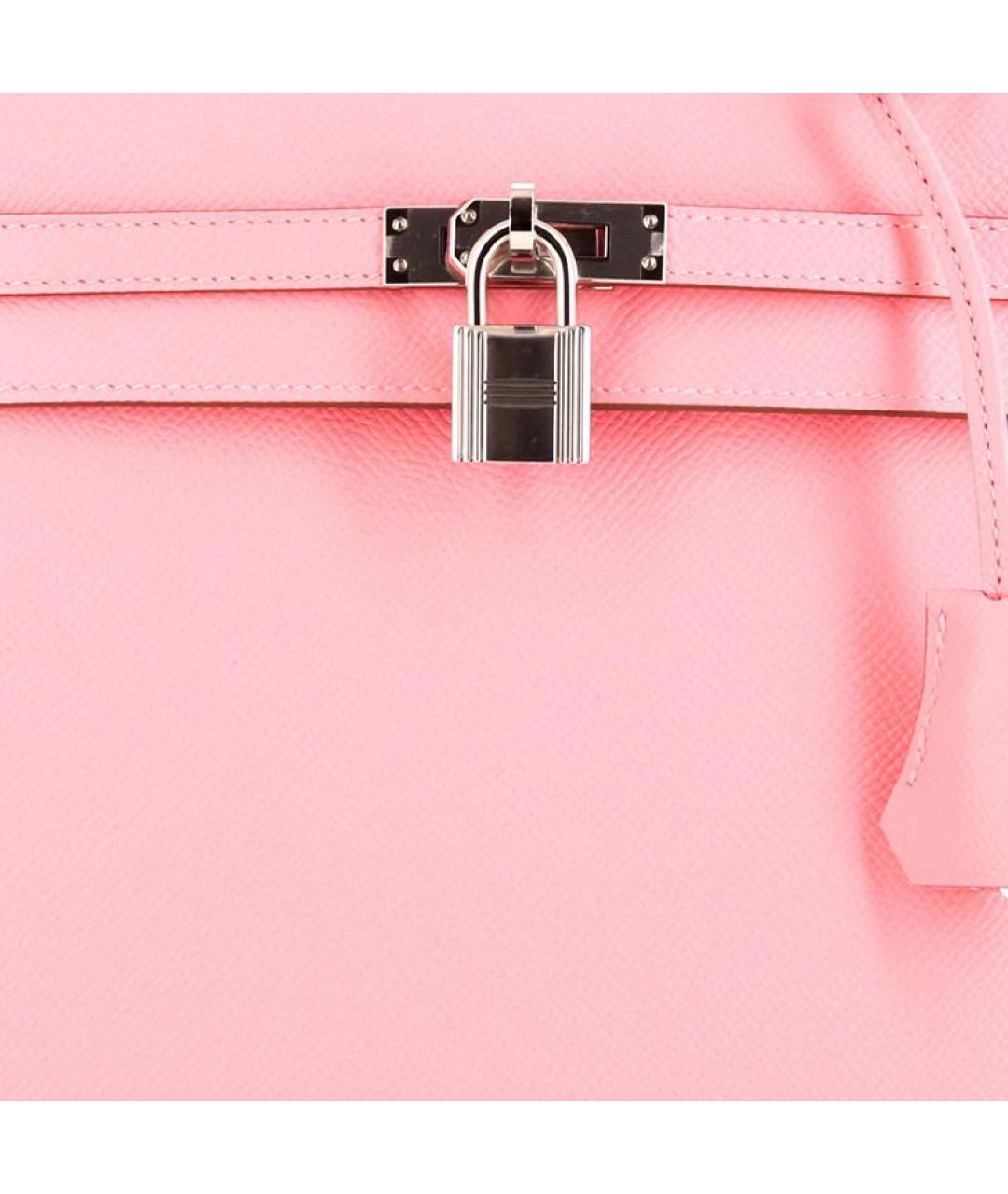 HERMES Розовая кожаная сумка через плечо, фото 4