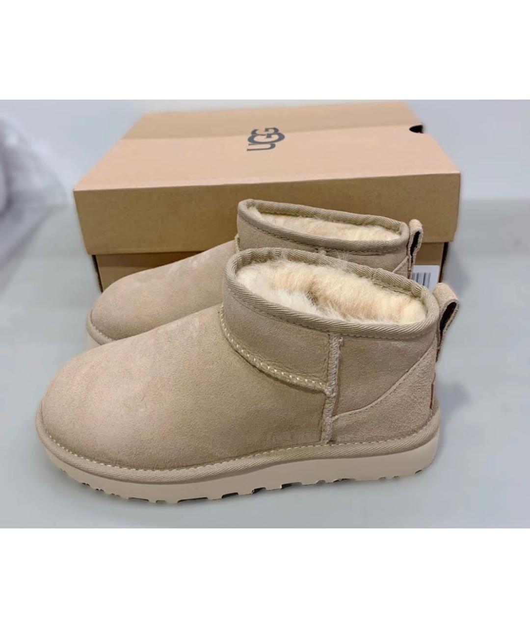UGG AUSTRALIA Бежевые замшевые ботинки, фото 2
