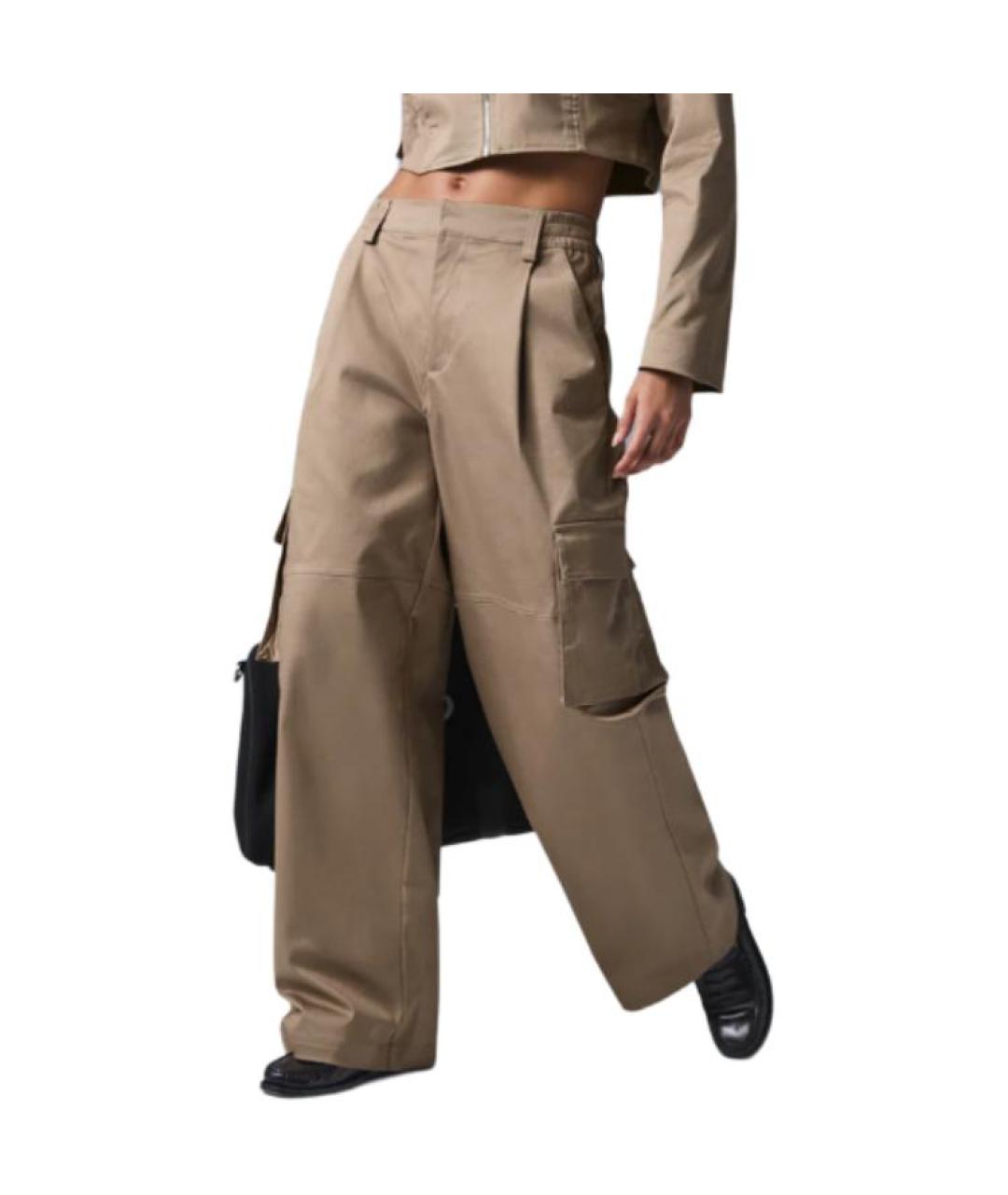 ALO YOGA Бежевые прямые брюки, фото 4