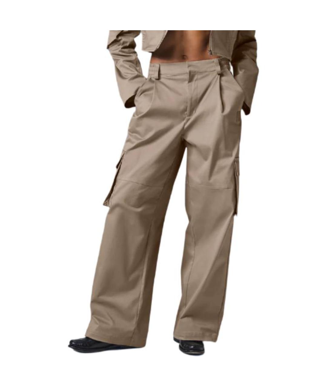 ALO YOGA Бежевые прямые брюки, фото 3