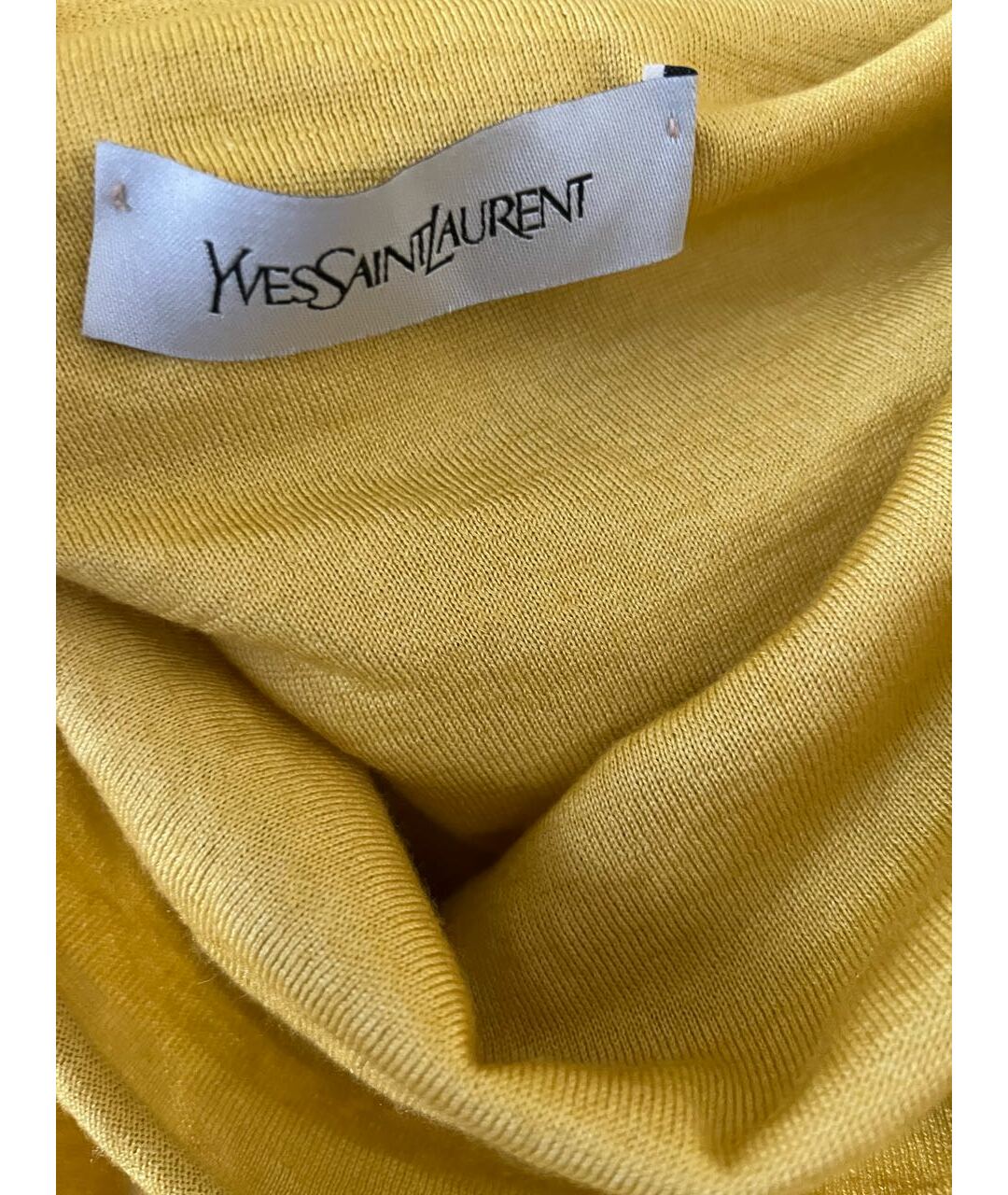 YVES SAINT LAURENT VINTAGE Горчичное кашемировое повседневное платье, фото 3