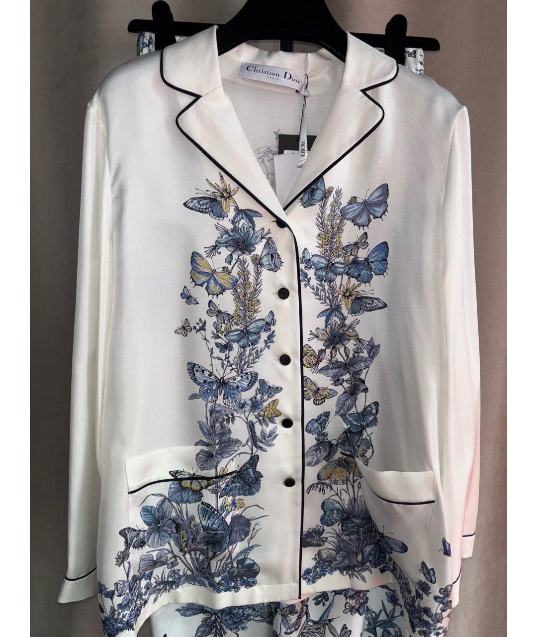 CHRISTIAN DIOR Белый шелковый костюм с брюками, фото 7