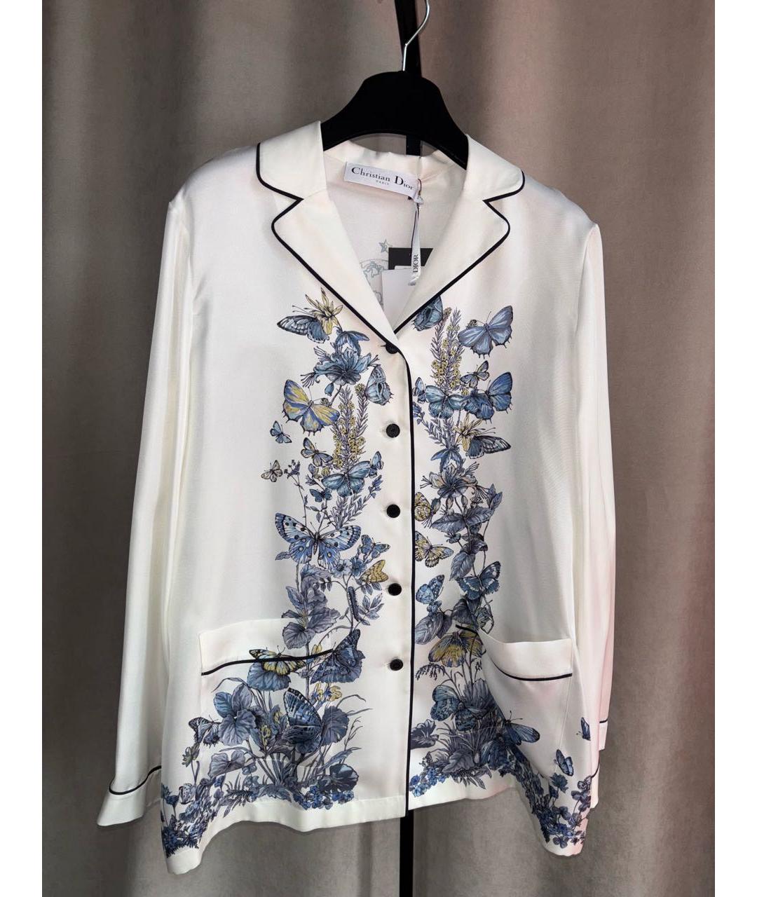 CHRISTIAN DIOR Белый шелковый костюм с брюками, фото 9