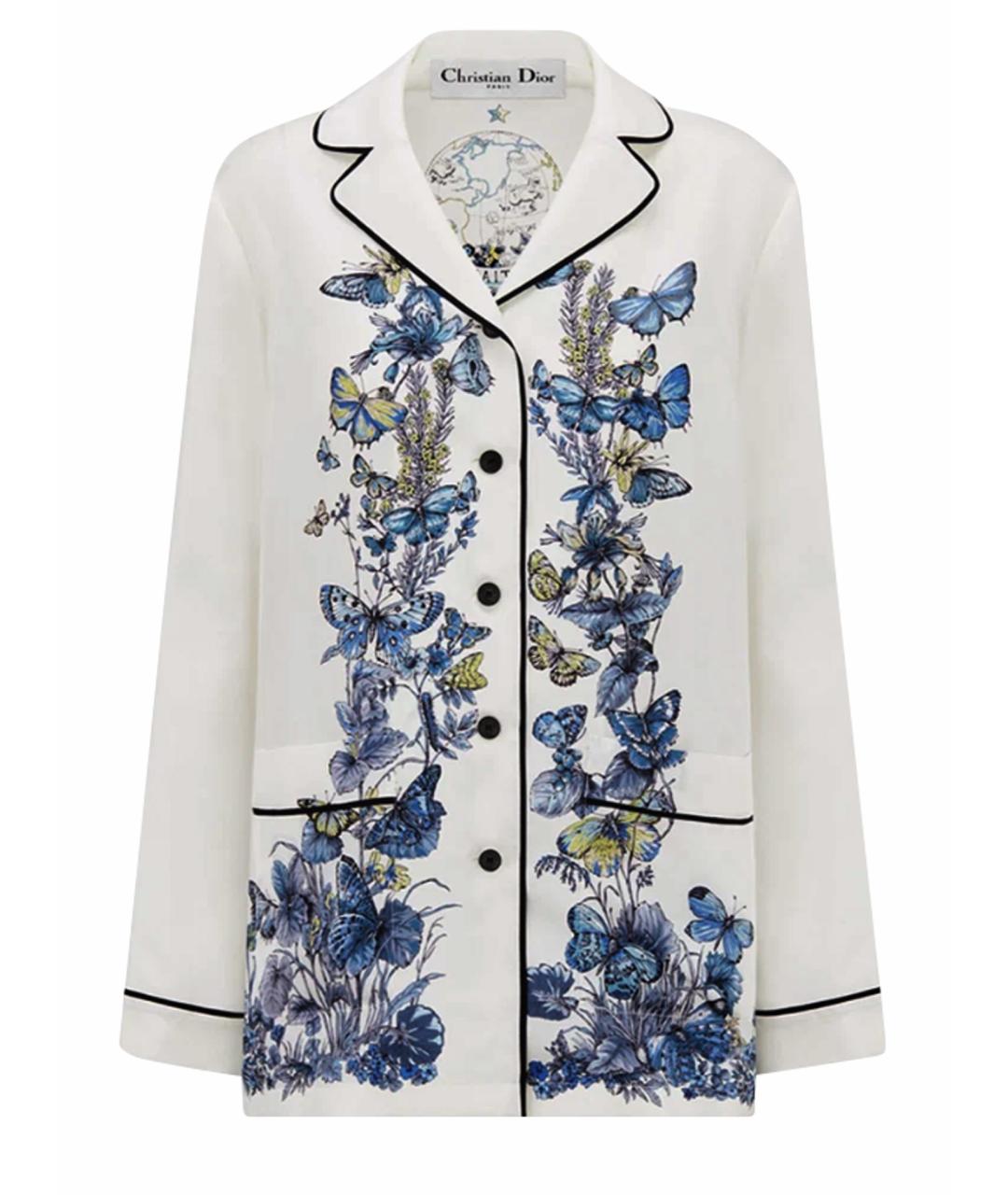 CHRISTIAN DIOR Белый шелковый костюм с брюками, фото 1