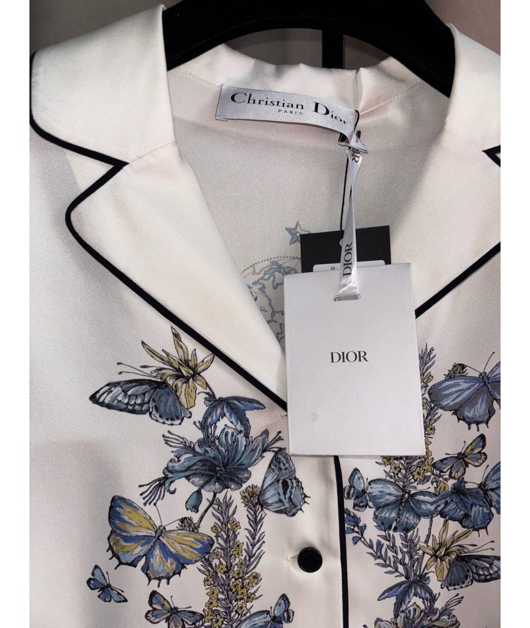 CHRISTIAN DIOR Белый шелковый костюм с брюками, фото 3