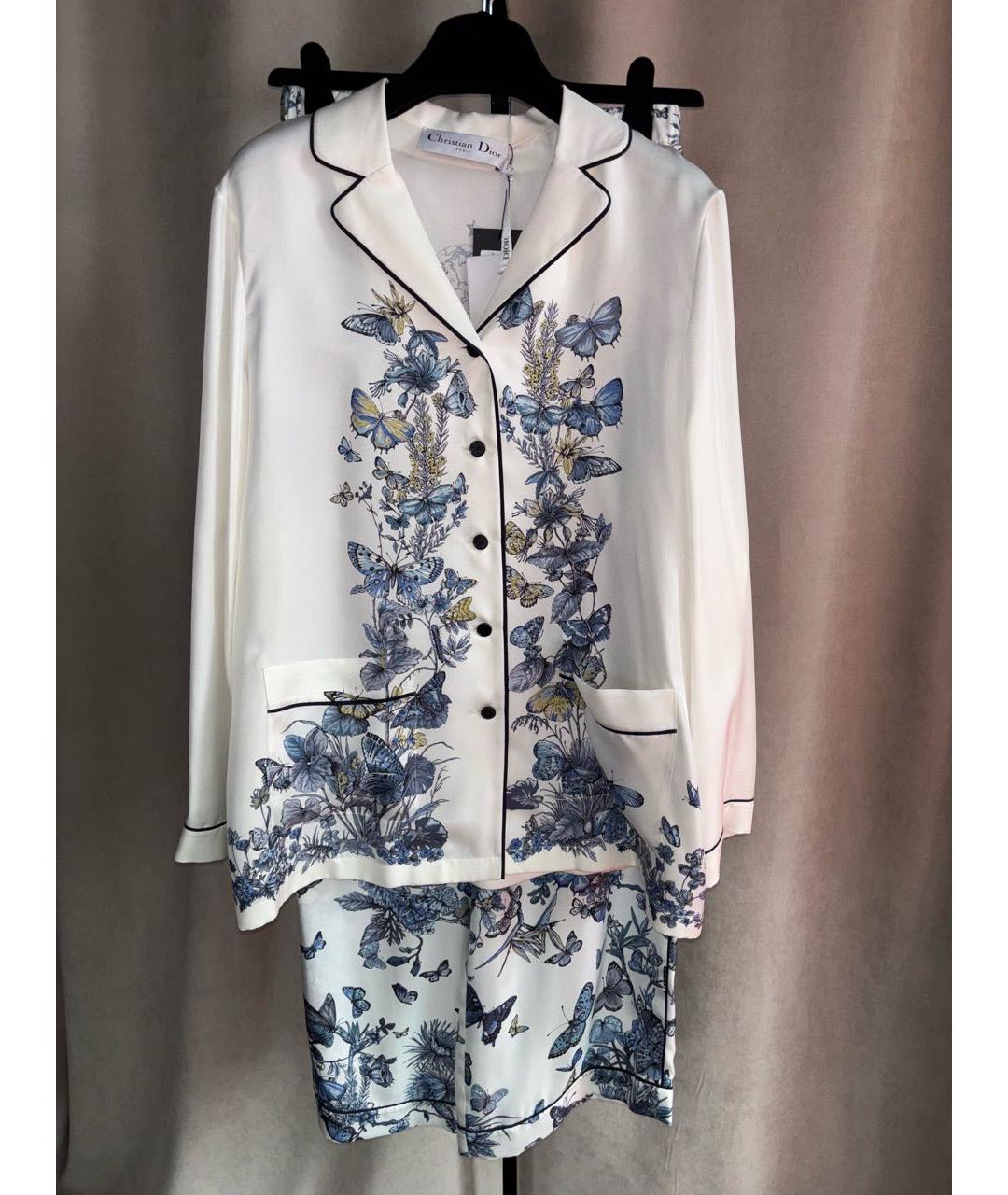 CHRISTIAN DIOR Белый шелковый костюм с брюками, фото 5