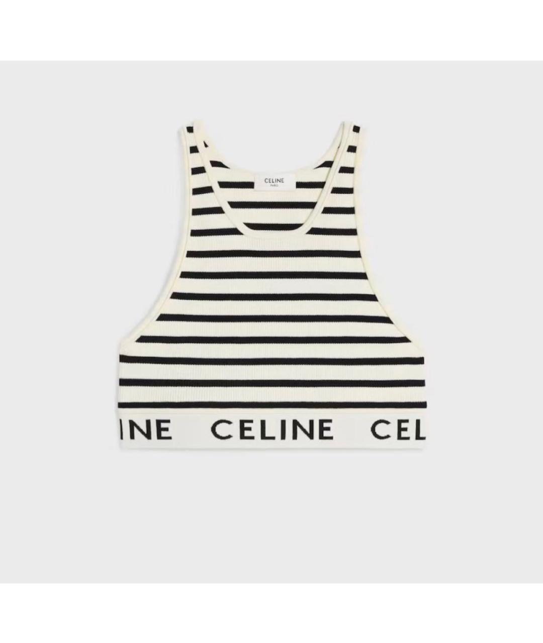 CELINE Белая майка, фото 9