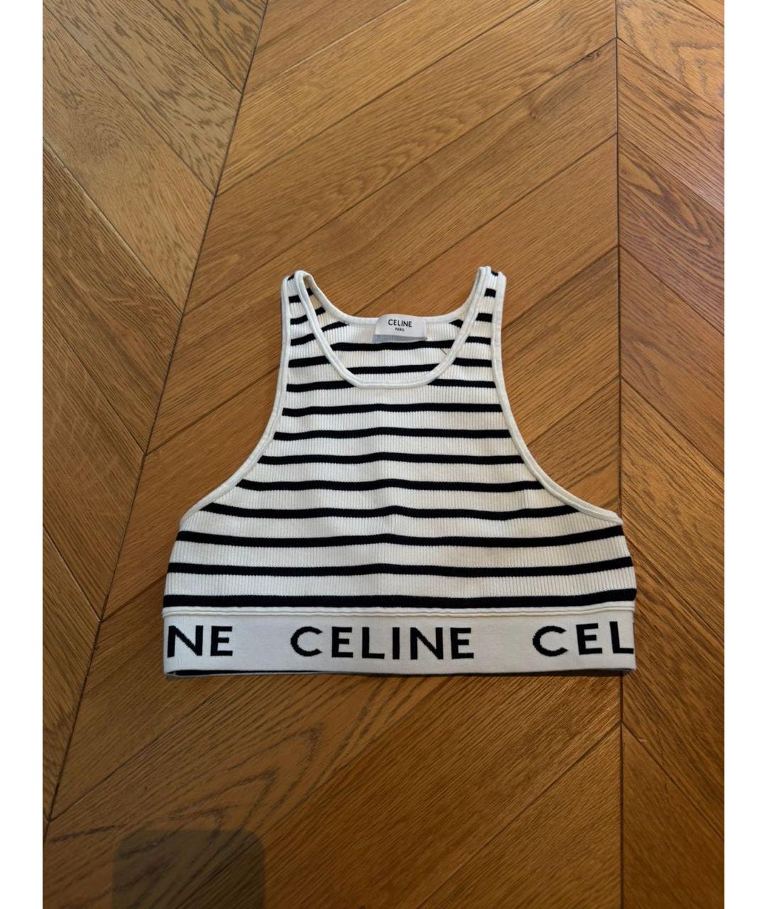 CELINE Белая майка, фото 5