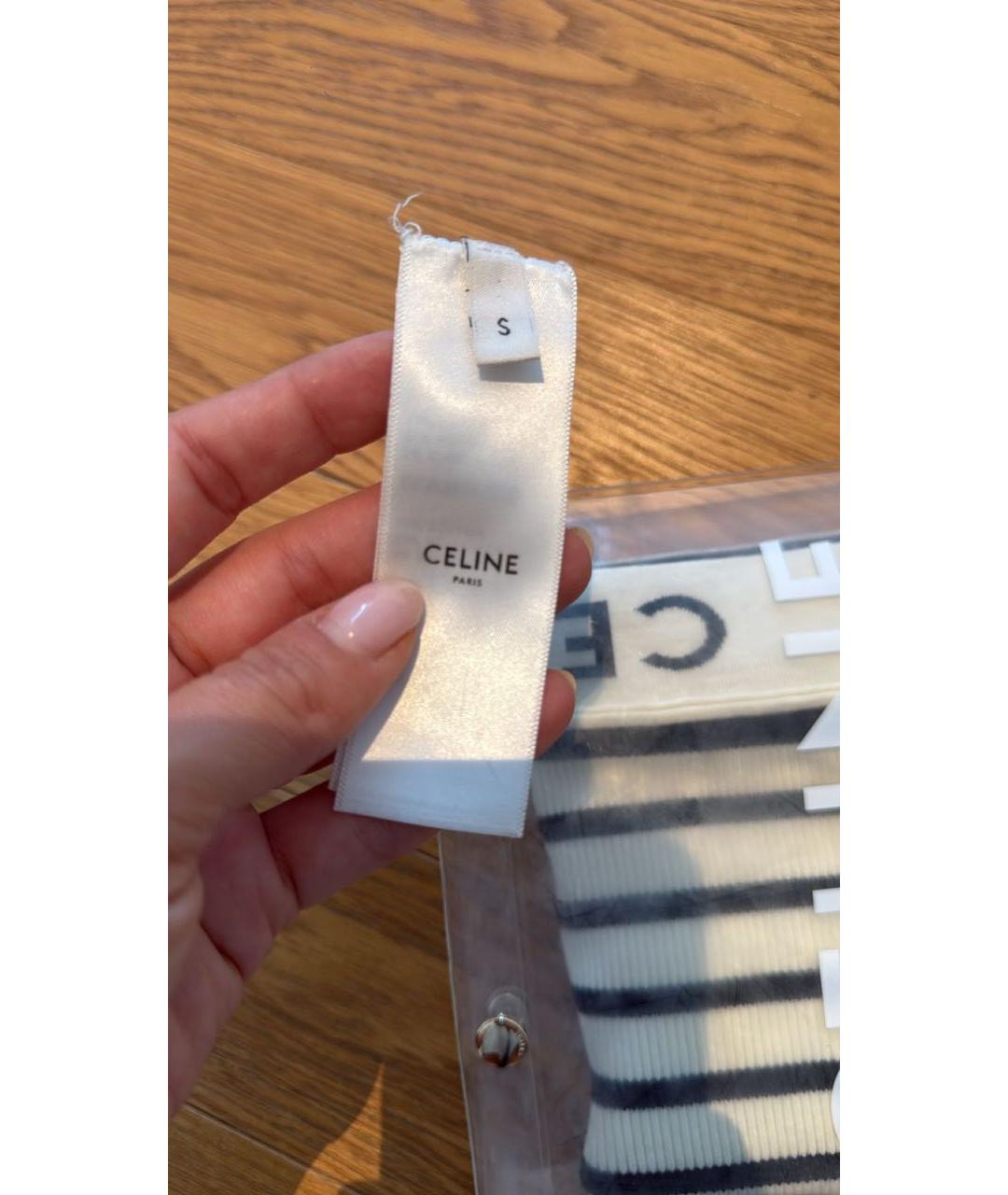 CELINE Белая майка, фото 8