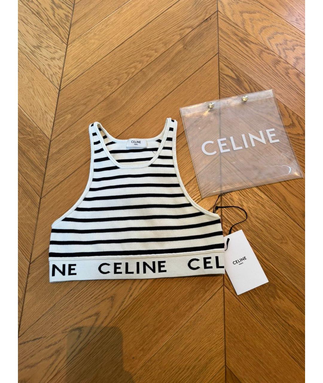 CELINE Белая майка, фото 4