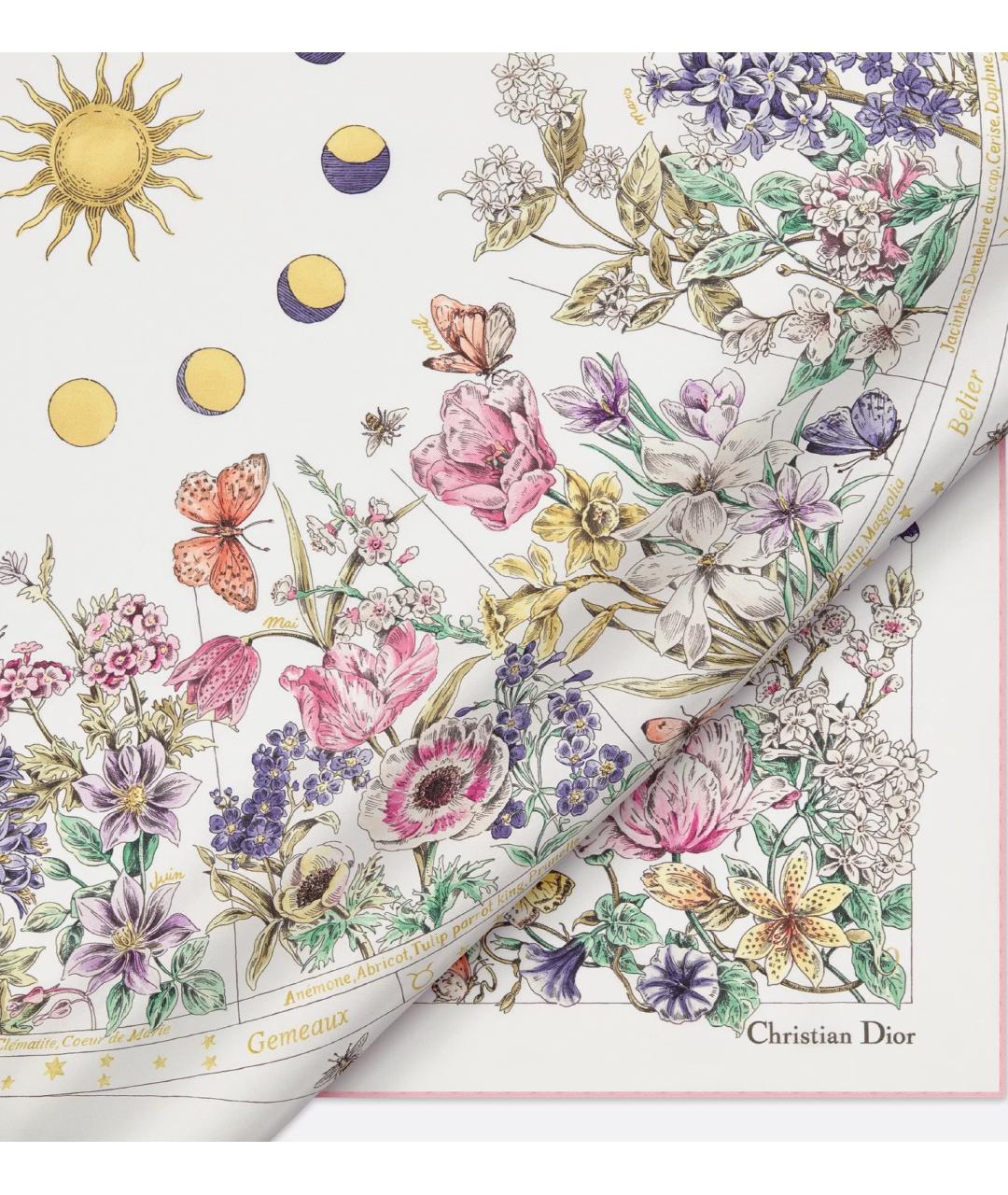CHRISTIAN DIOR Белый шелковый платок, фото 2