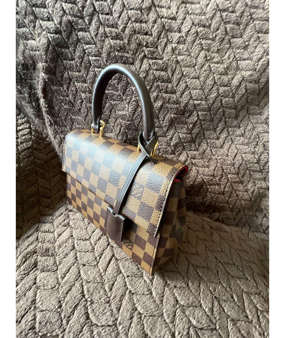 LOUIS VUITTON Коричневая кожаная сумка с короткими ручками, фото 2