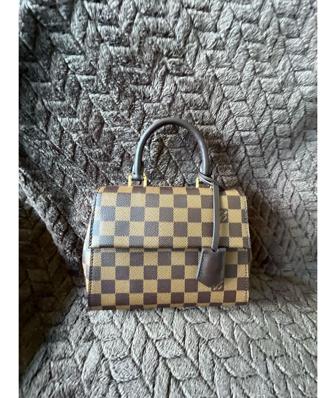 LOUIS VUITTON Коричневая кожаная сумка с короткими ручками, фото 6