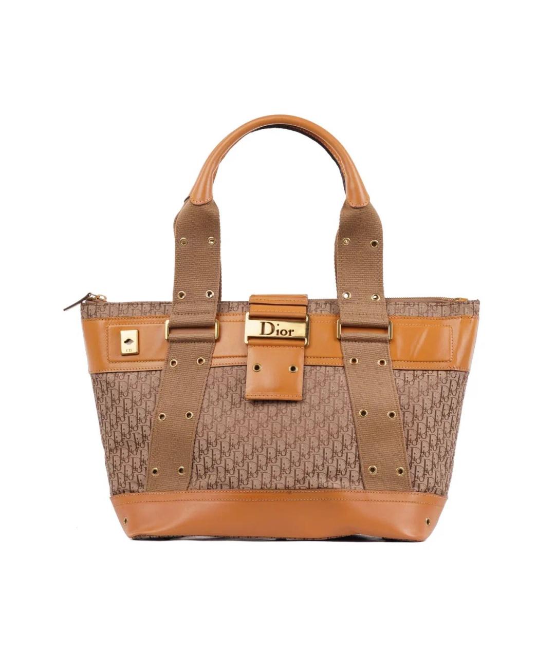 CHRISTIAN DIOR Бежевая жаккардовая сумка тоут, фото 8