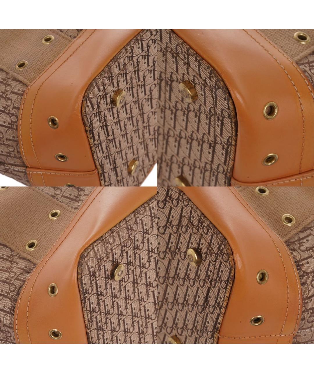 CHRISTIAN DIOR Бежевая жаккардовая сумка тоут, фото 7