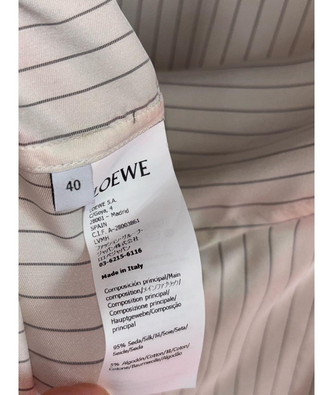 LOEWE Бежевый шелковый костюм с брюками, фото 7