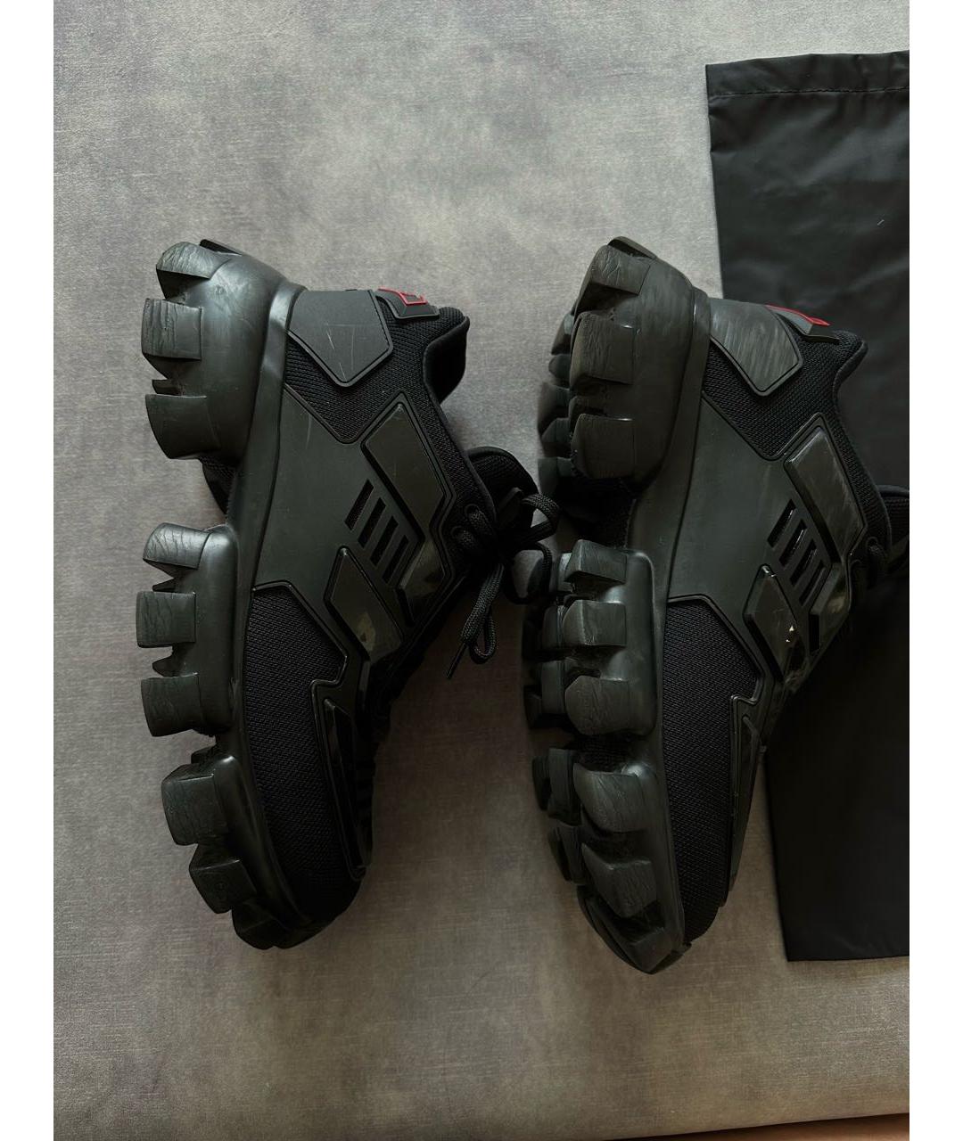 PRADA Черные кожаные кроссовки, фото 5