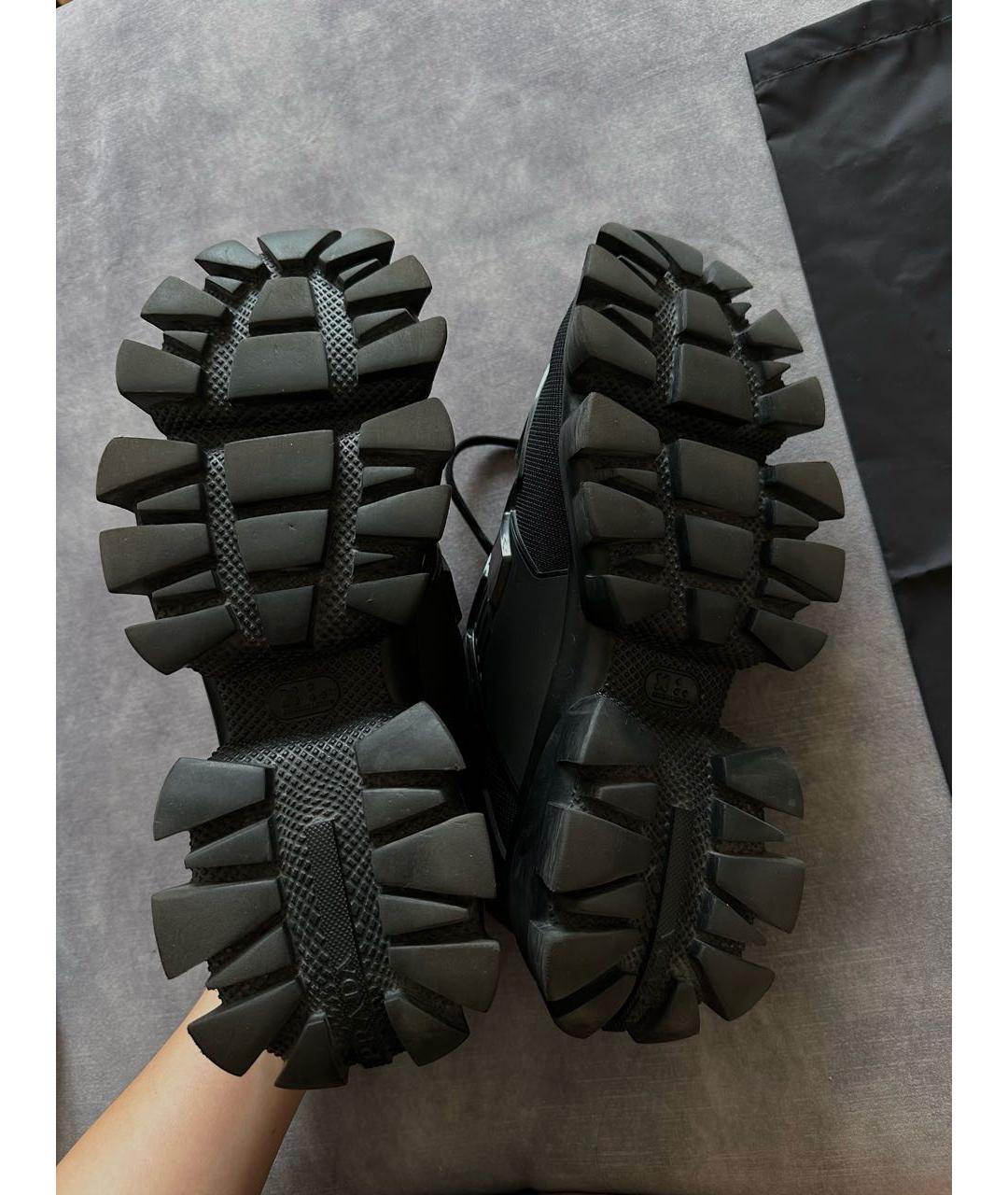 PRADA Черные кожаные кроссовки, фото 8