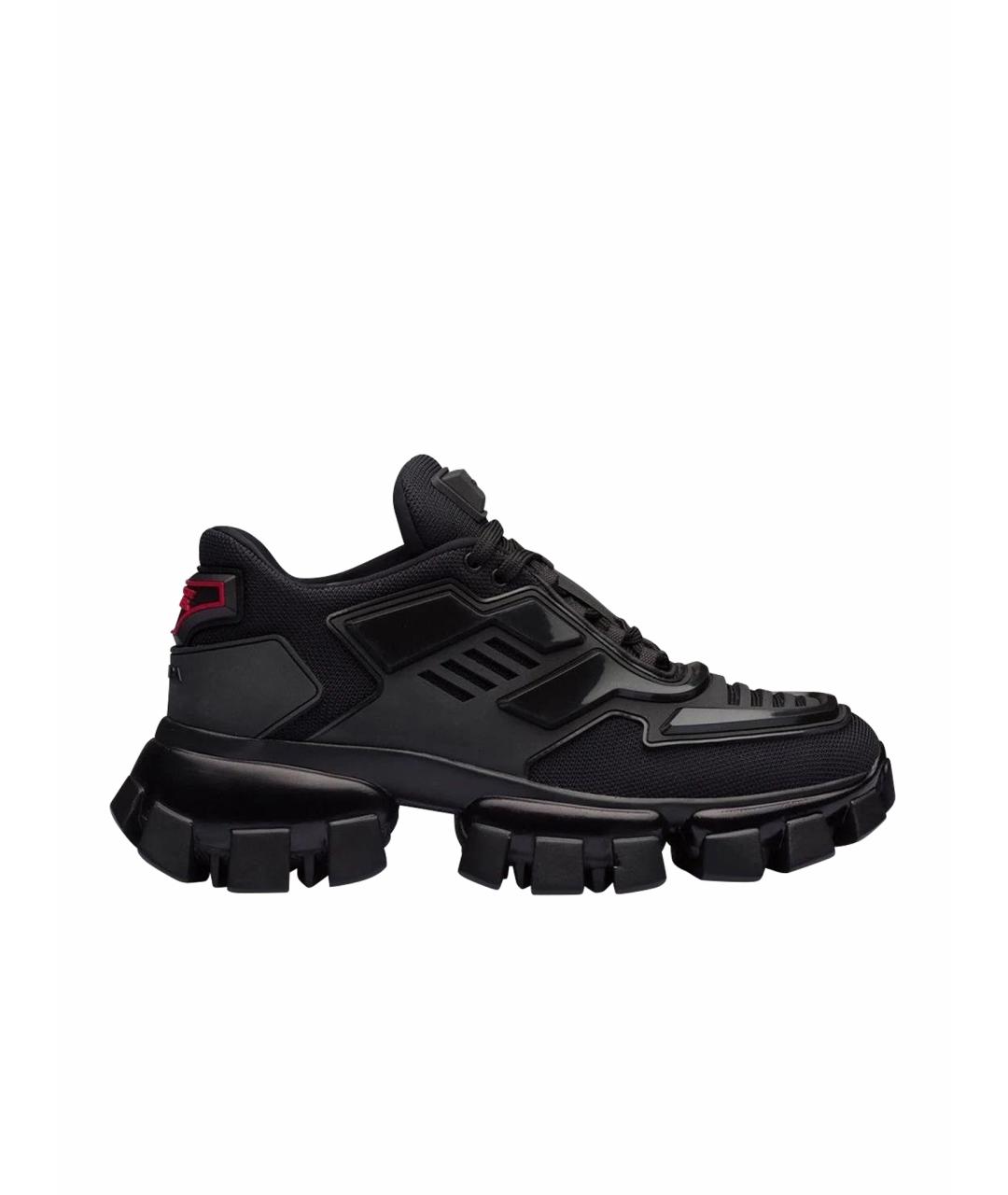 PRADA Черные кожаные кроссовки, фото 1