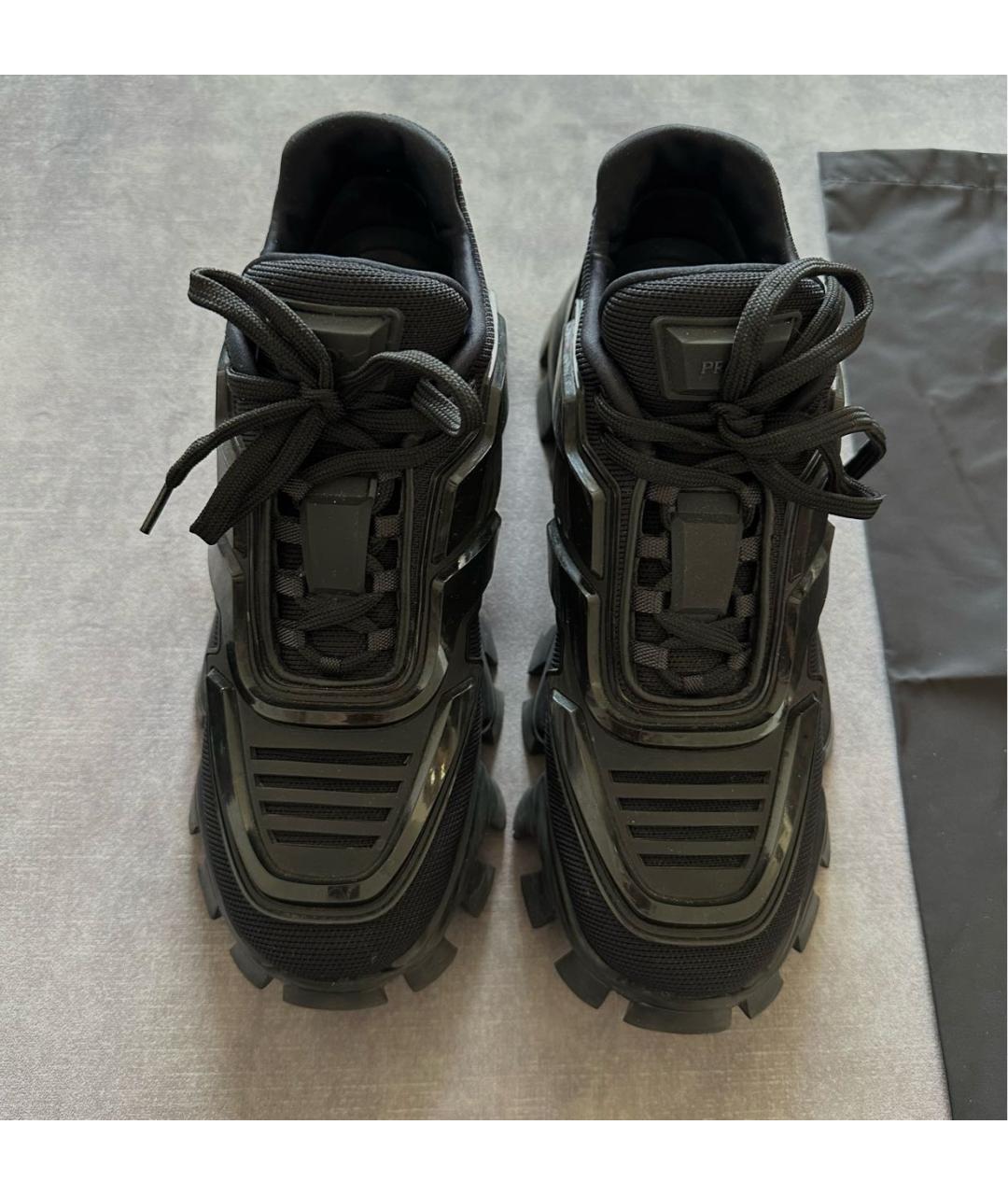 PRADA Черные кожаные кроссовки, фото 2