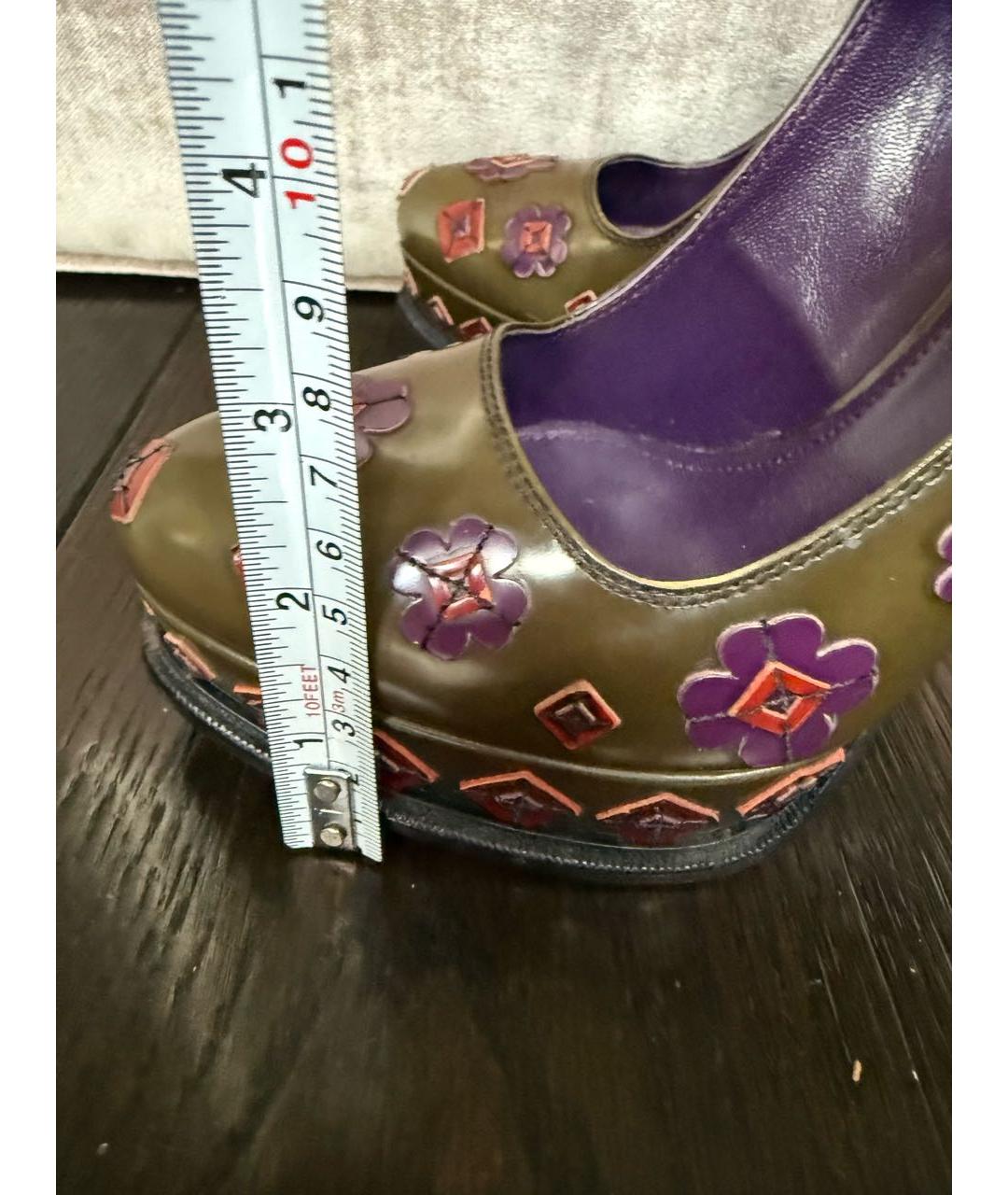 PRADA Хаки кожаные туфли, фото 6