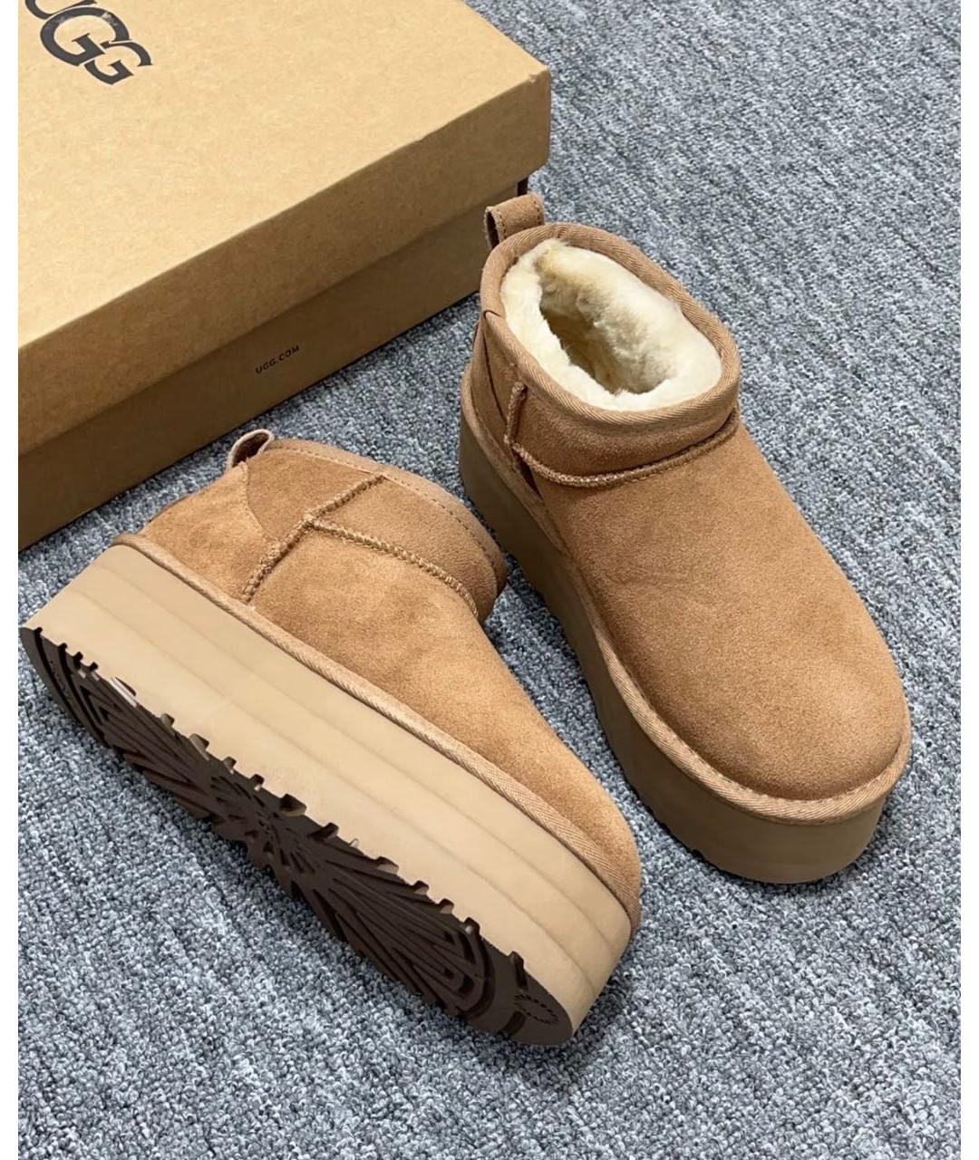 UGG AUSTRALIA Коричневые замшевые ботинки, фото 3