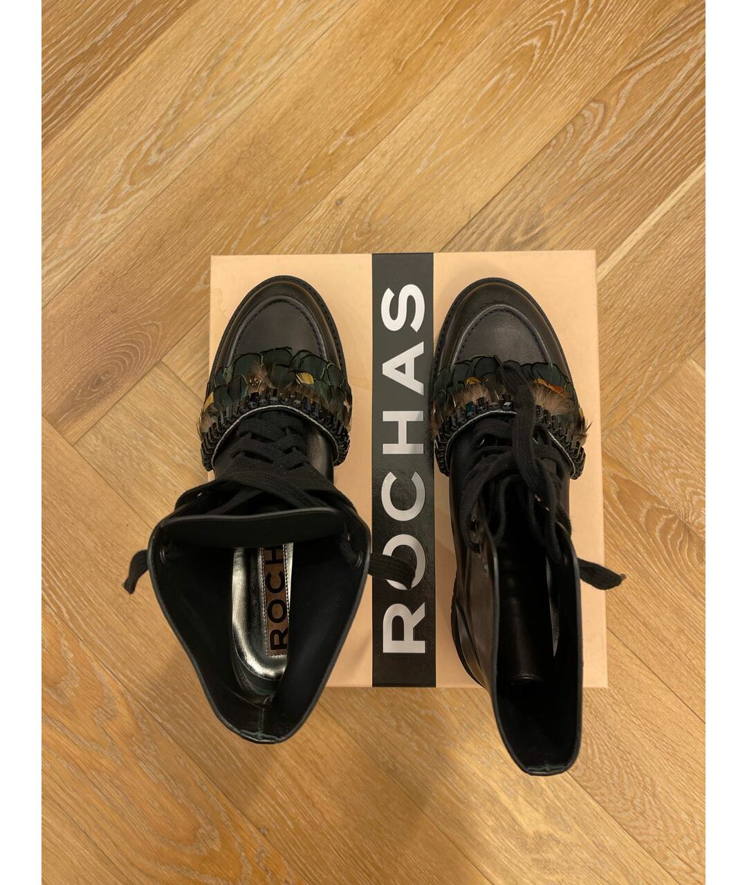 ROCHAS Черные кожаные ботинки, фото 2