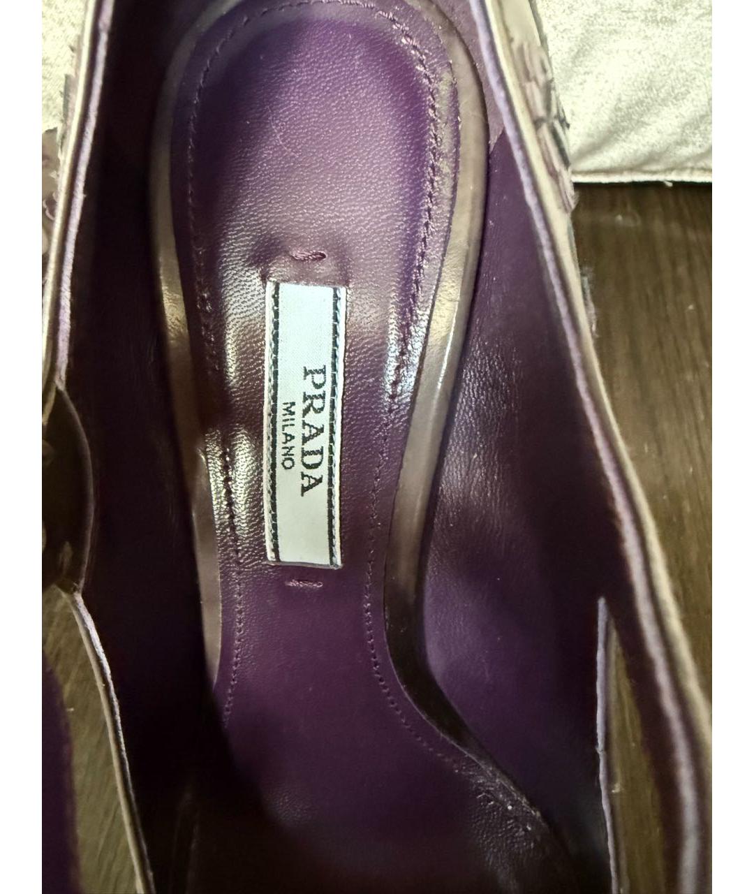 PRADA Фиолетовые кожаные туфли, фото 7