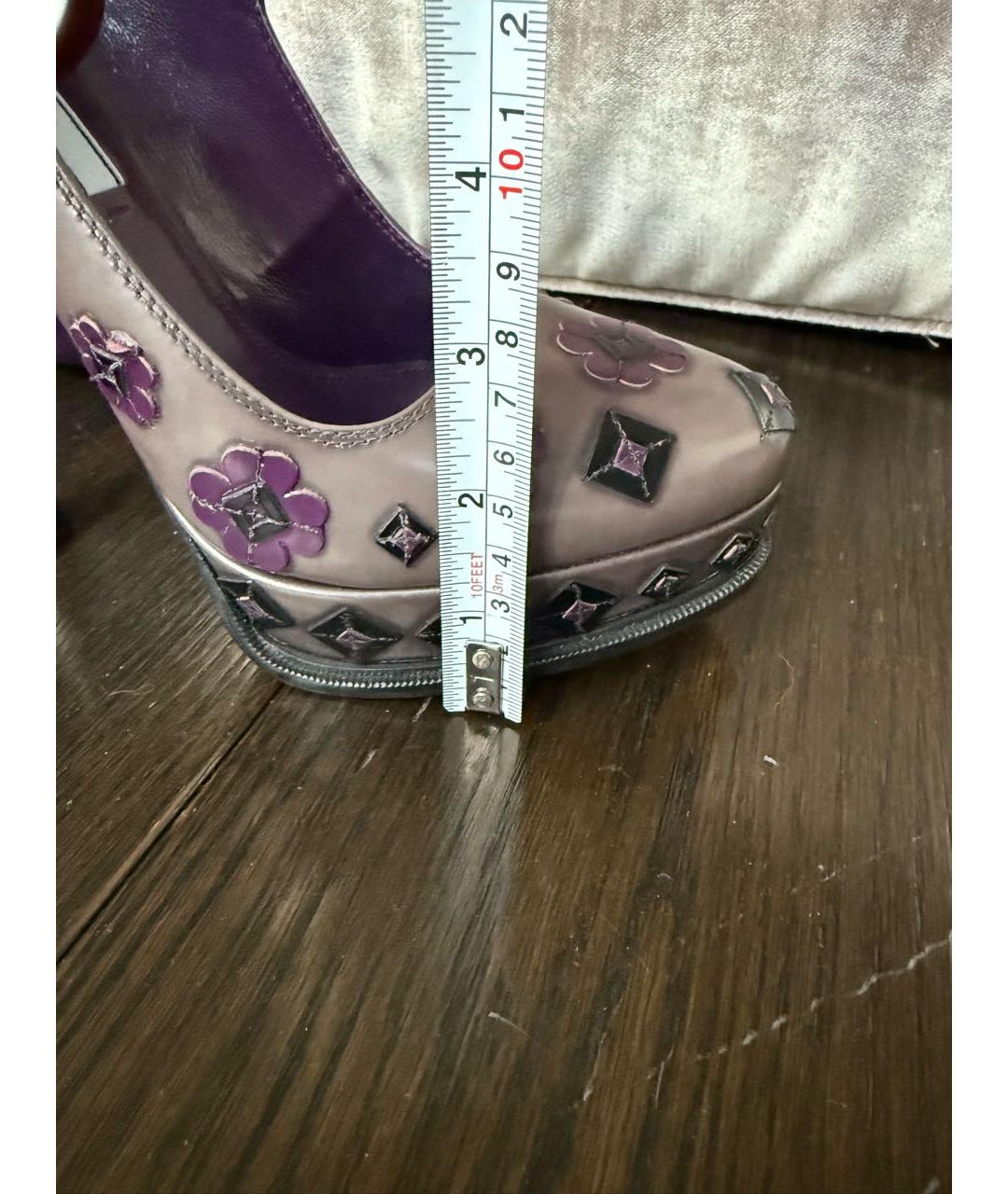 PRADA Фиолетовые кожаные туфли, фото 6