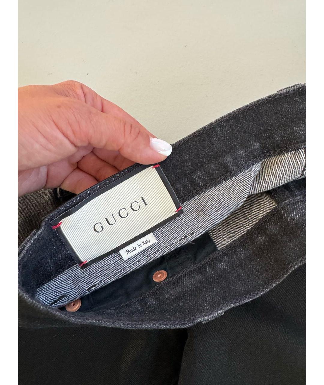 GUCCI Черные хлопко-эластановые джинсы слим, фото 6