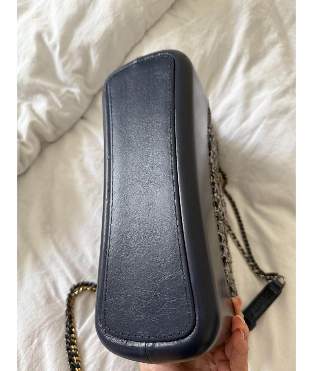 CHANEL Синяя твидовая сумка через плечо, фото 5