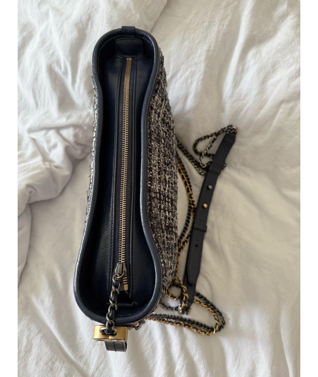 CHANEL Синяя твидовая сумка через плечо, фото 4